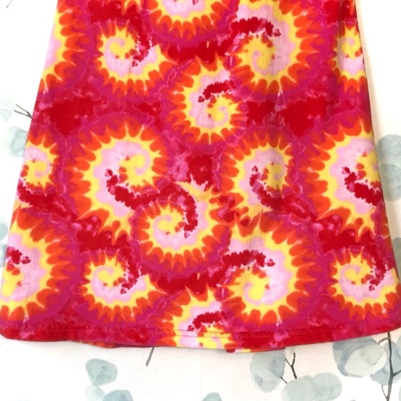 Kids Red Pink Yellow Paisley Tie Dye Tank Dress Sundress by Oriental Trading - Picture 9 of 9